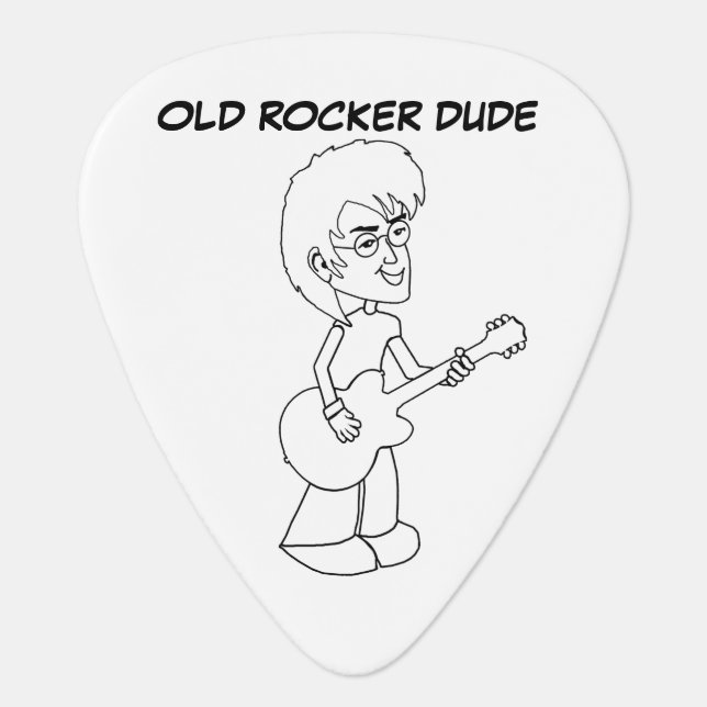 Old Rocker Dude Guitar Pick (Front)