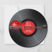 Old Rocker Dude Guitar Record 65th Birthday Party Invitation (Back)