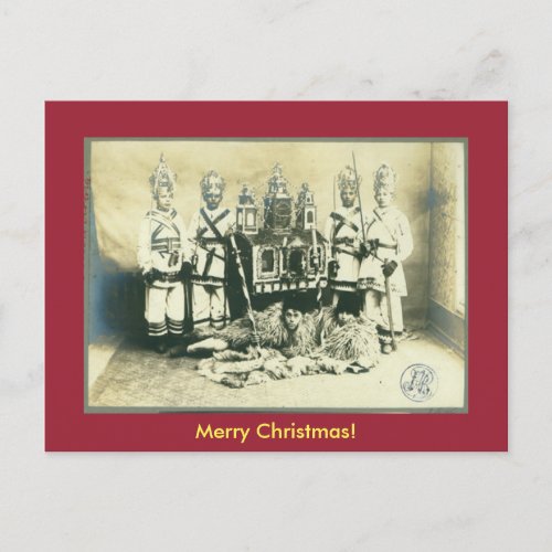 Old Romanian Christmas Tradition Holiday Postcard