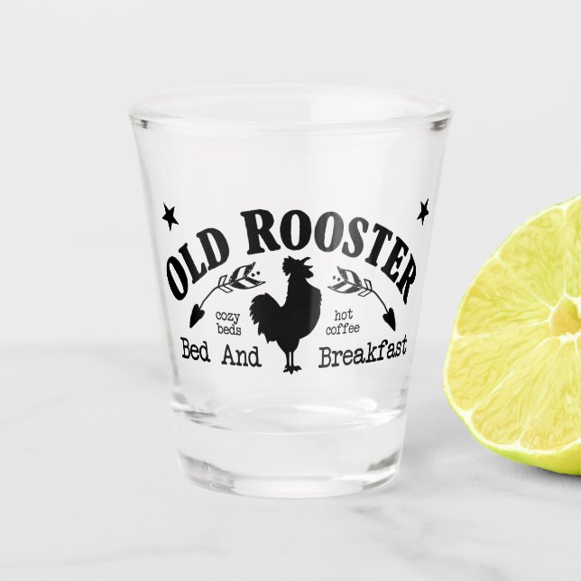 Old Rooster Shot Glass (Front)