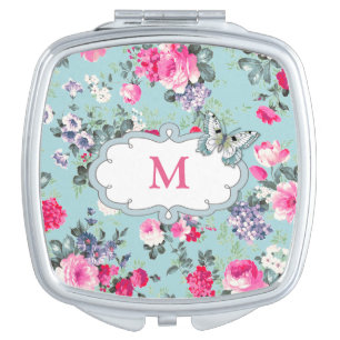 Old Roses and Butterfly Custom Mother's Day Gift Compact Mirror