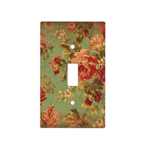 Old Roses on Green Vintage Inspired Light Switch Cover