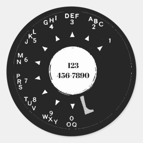 Old Rotary Phone Dial edit phone number Classic  Classic Round Sticker