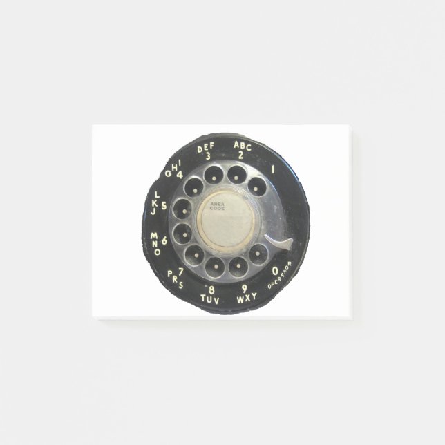 Old Rotary Phone Dial Post-it Notes (Front)
