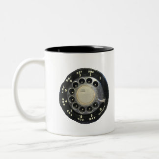 Old Rotary Phone Dial Two-Tone Coffee Mug