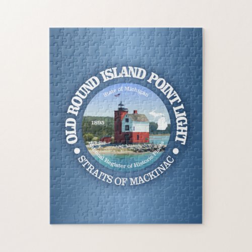 Old Round Island Point Light Jigsaw Puzzle
