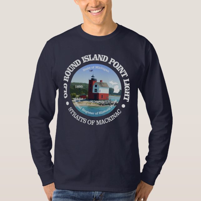 Old Round Island Point Light T-Shirt (Front)
