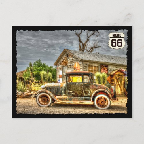 Old Route 66 Gas Station  General Store Postcard