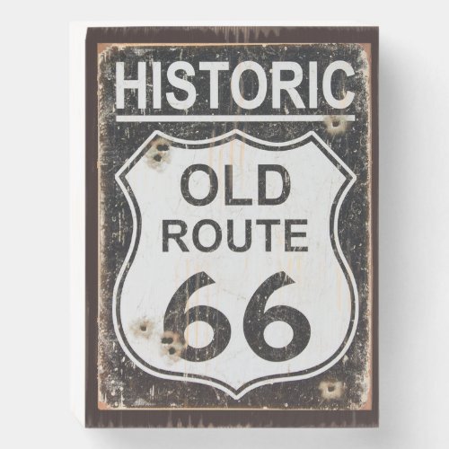 Old Route 66 Wooden Box Sign