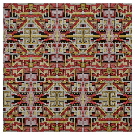 Old Rug - Geomethric Tribal/Ethnic Pattern Fabric