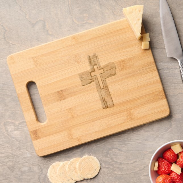 Old Rugged Cross Engraved Cutting Board (Cheese)