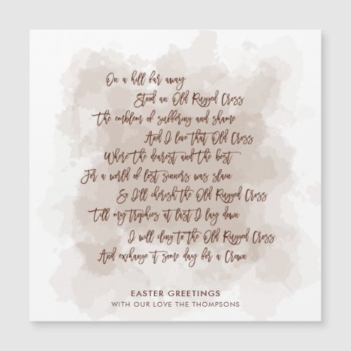 Old Rugged Cross Lyrics Script Easter Keepsake