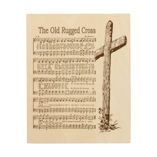 Old Rugged Cross Wood Wall Art Vintage Verses