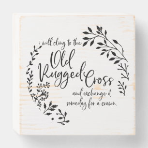 Old Rugged Cross Wooden Box Sign