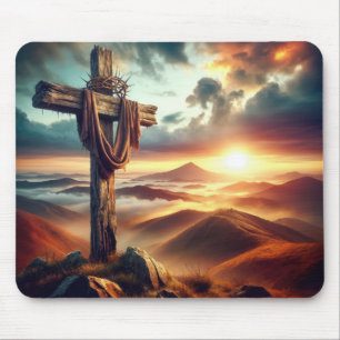 Old Rugged Easter Cross Mouse Pad