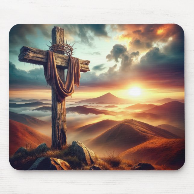 Old Rugged Easter Cross Mouse Pad (Front)