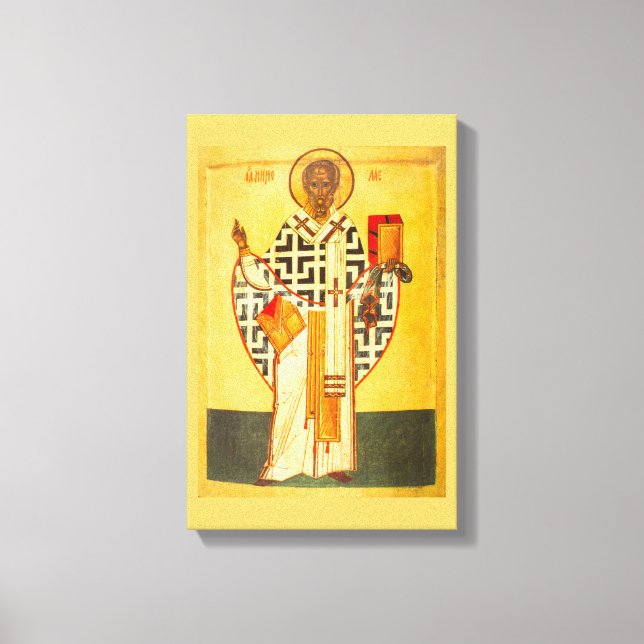 Old Russian icon of St.Nicholas Canvas Print (Front)