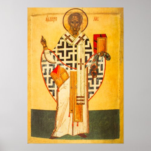 Old Russian icon of StNicholas Poster