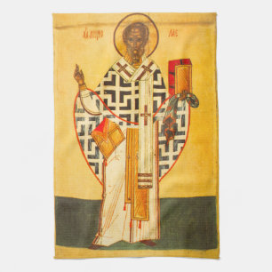 Old Russian icon of St.Nicholas Towel