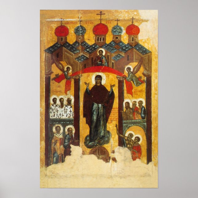 Old Russian icon The Intercession Poster (Front)