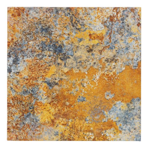 Old rust texture grunge metallic background faux canvas print