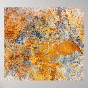 Old rust texture, grunge metallic background. poster