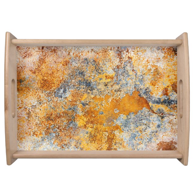 Old rust texture, grunge metallic background. serving tray (Front)