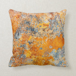 Old rust texture. Grunge rusted metal background. Throw Pillow