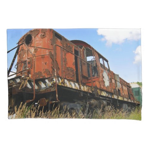 Old rusted locomotives pillowcase