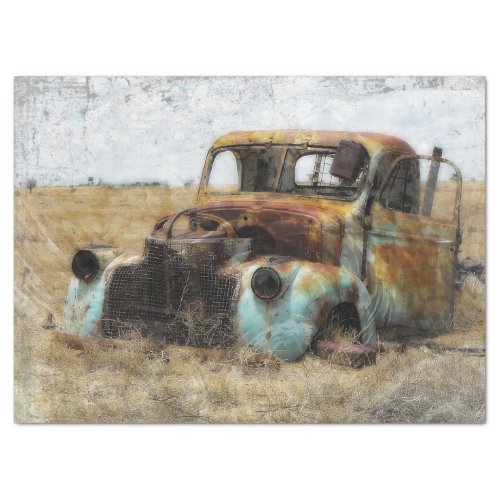 Old Rusted Vintage Truck Decoupage Tissue Paper