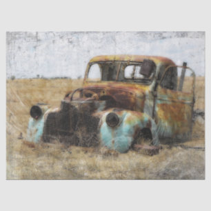 Old Rusted Vintage Truck Decoupage Tissue Paper