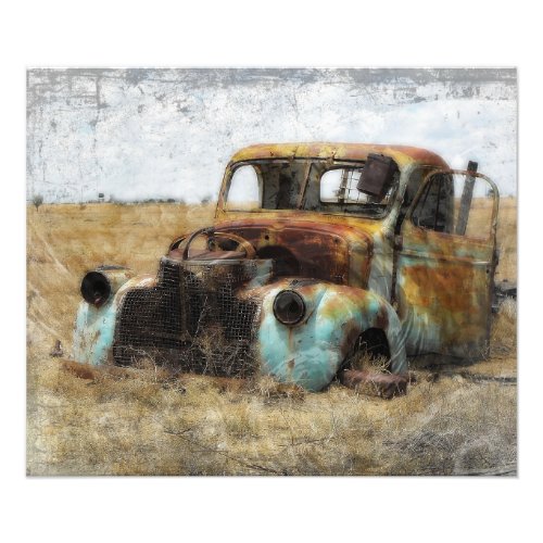 Old Rusted Vintage Truck Photo Print