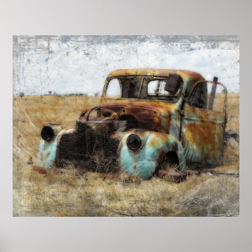 Old Rusted Vintage Truck Poster