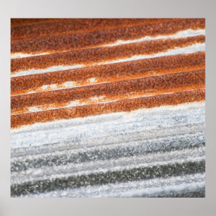 Old Rusted Zinc Surface Texture Poster