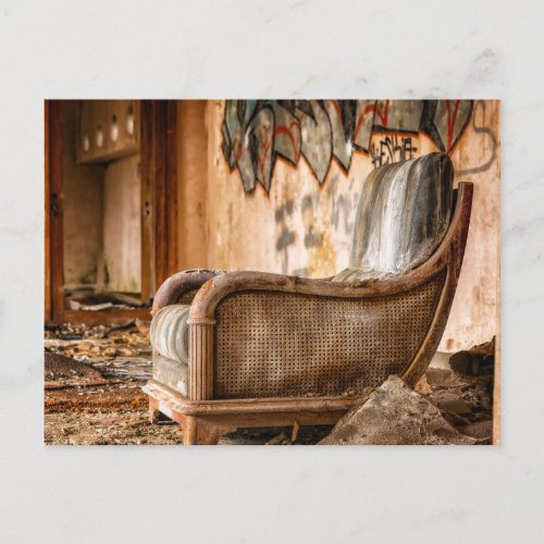 Old Rustic Antique Chair Postcard