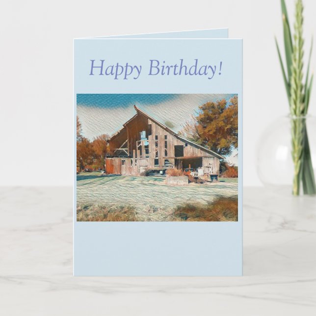 OLD RUSTIC BARN - BIRTHDAY CARD (Front)