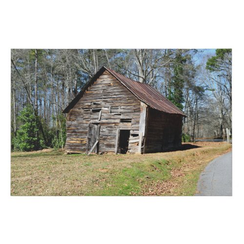 Old Rustic Barn Shed Faux Canvas Print