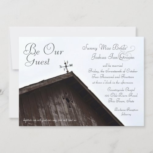 Old Rustic Barn Weathervane Personalized Invites