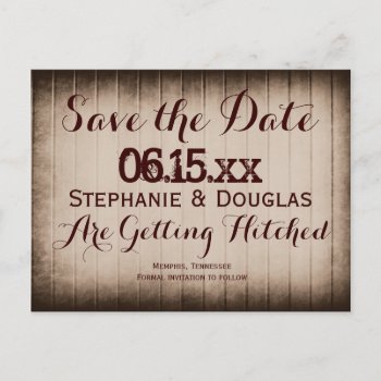 Old Rustic Barn Wood Save The Date Postcards by RusticCountryWedding at Zazzle