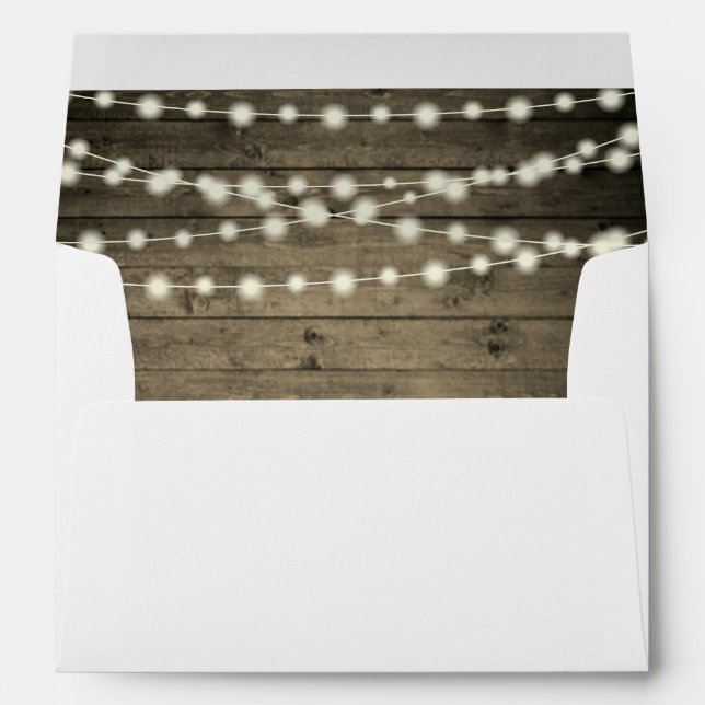 Old Rustic Barn Wood String Lights Envelope (Back (Bottom))