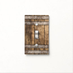 Old Rustic Brown Wood Light Switch Cover