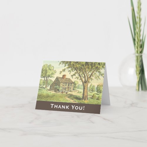 Old Rustic Country House Thank You Card