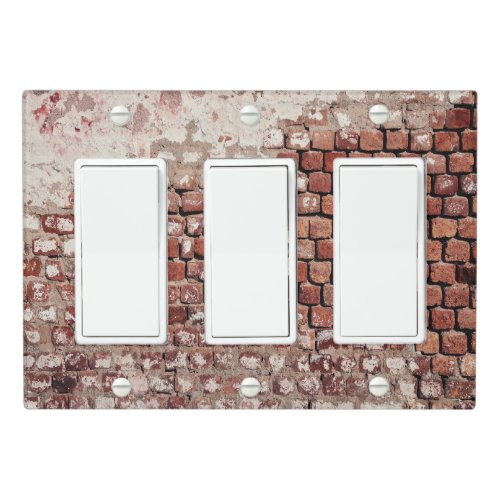 Old Rustic Red Brick Wall Light Switch Cover