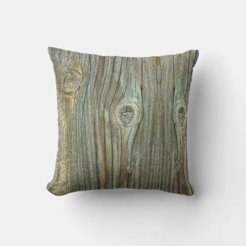 Old Rustic Wood Throw Pillow