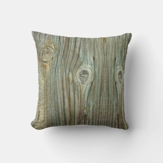 Old Rustic Wood Throw Pillow (Front)