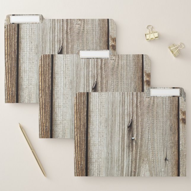 old rustic wood wall file folder (Set)