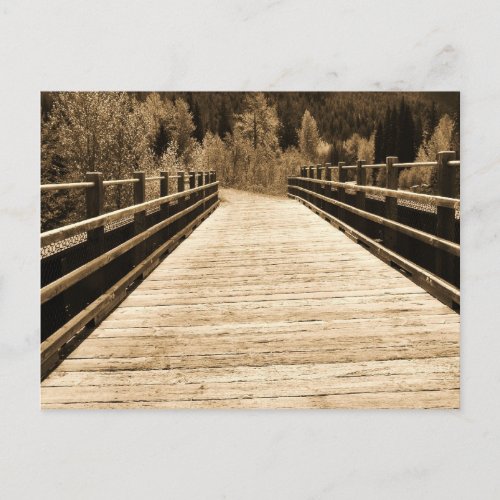 Old Rustic Wooden Bridge Postcard