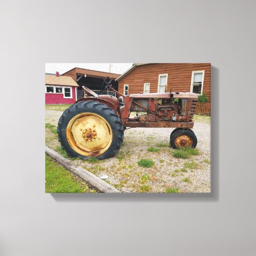 Old Rusty Antique Farm Tractor Photograph  Canvas Print