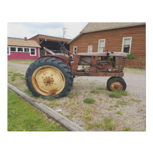 Old Rusty antique Farm Tractor Photograph  Faux Canvas Print