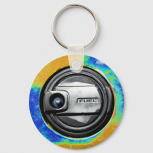 Old Rusty Car Fuel Tank Cap Keychain